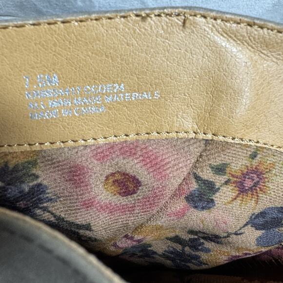 Korks Tall Boot Women 7.5M Brown Block Heel Suede Faux Leather Western Slip On - Picture 10 of 12